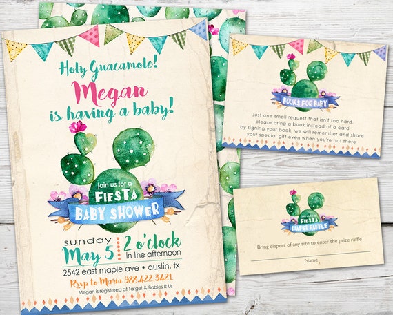 Fiesta Baby Shower Printable Invitation for a Cactus Baby Shower Fiesta Party Invite, Mexican Baby Shower Fiesta Invitation Baby Shower Il_570xn
