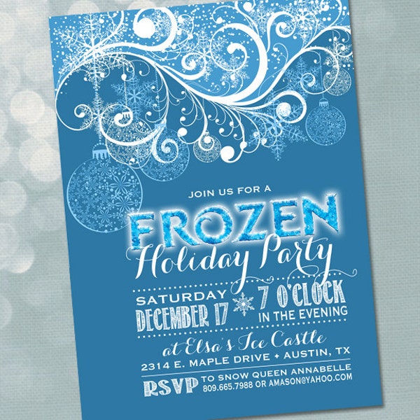 Frozen Invitation, Frozen Party, Frozen Birthday Invitation, Frozen Holiday, PRINTABLE, Digital, Holiday Invite