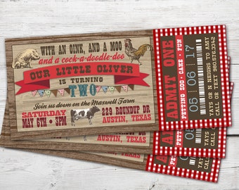 Farm Birthday Invitation, Barnyard Invitation, Petting Zoo Invitation, Farm Birthday Party, Barnyard Birthday Invitation, PRINTABLE