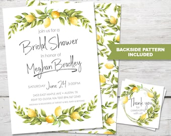 Lemon Bridal Shower Invitation, Lemon Bridal Shower, Lemon Bridal Shower Invitations, Lemon Bridal Shower Decorations, PRINTABLE