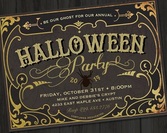 Halloween Circus Invitations, Adult Halloween Party Invitation, Halloween Invitation for Adults, Unique Halloween Invitations PRINTABLE