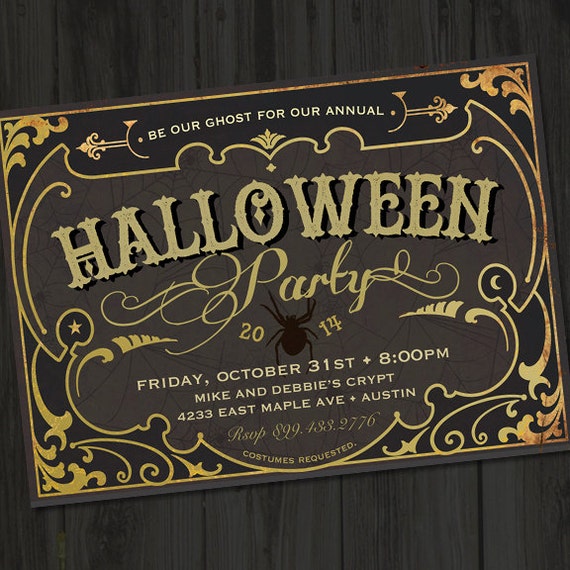 Halloween Circus Invitations, Adult Halloween Party Invitation, Halloween Invitation for Adults, Unique Halloween Invitations PRINTABLE Il_570xn