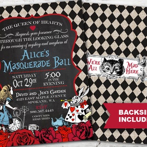 Vintage Alice Au Pays Des Merveilles Anniversaire Invitation Etsy France