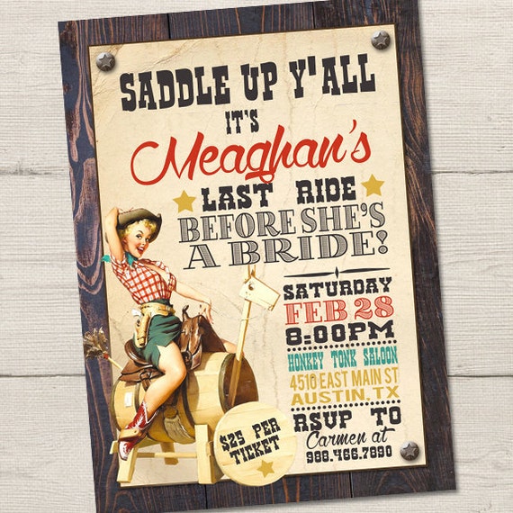 Cowgirl Bachelorette Invitation, PRINTABLE Country Bachelorette Party, Western Bachelorette Party, Bachelorette Party Invitation Il_570xn