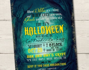 Halloween Invitation for Adults, Halloween Invitation PRINTABLE, Halloween Invite, When Witches Go Riding Invitation, Halloween Invitation