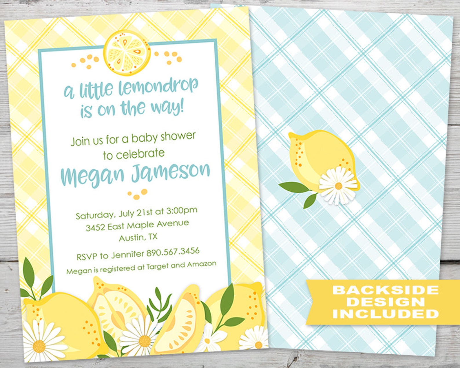 Lemon Baby Shower Invitations Lemon Baby Shower Lemon Party Etsy
