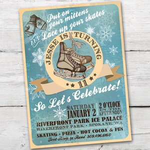 Ice Skating Party Invitation for a Skating Party, Ice Skating Invitation Ice Skate Birthday Invitation Ice Skating Birthday Invite Printable