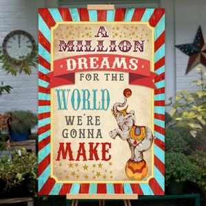 Cartello per festa Greatest Showman per una festa di compleanno Greatest Showman, decorazioni per feste Greatest Showman, cartello A Million Dreams STAMPABILE