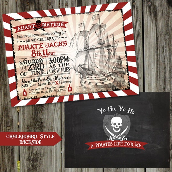 Pirate Invitation, Pirate Birthday, Pirate Invitations, PRINTABLE Il_570xn