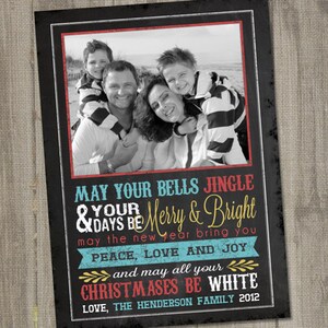 Kerstfotokaart, Kerstfotokaart AFDRUKBAAR, Kerstfotokaart Digitaal, Kerstfotokaart downloaden, Krijtbord Kerstwensen