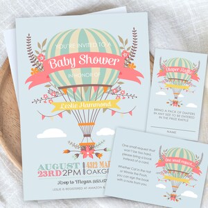 Hot Air Balloon Baby Shower Invitation, Balloon Baby Shower Invite, Up Up and Away Baby Shower Invitation PRINTABLE Invite