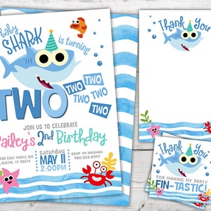 Little Shark Invitation for a Shark Birthday Party, PRINTABLE Little Shark 2nd Birthday Invitation Shark Birthday Invite