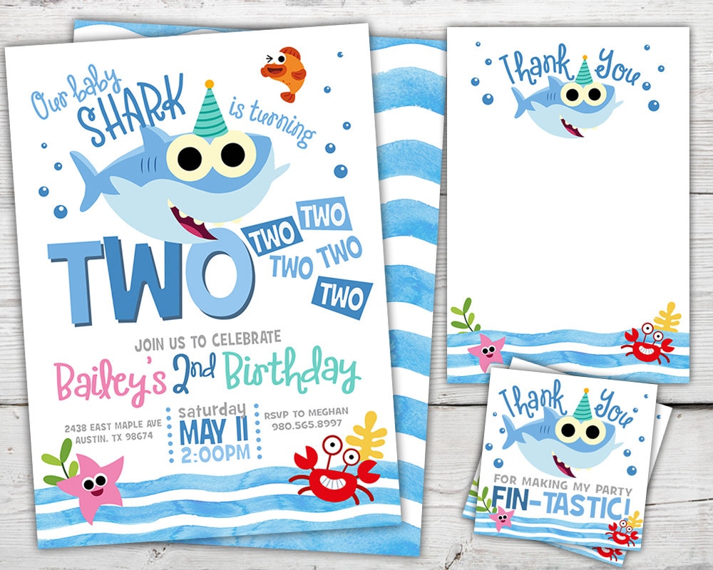 Baby Shark 2nd Birthday Invitation | ubicaciondepersonas.cdmx.gob.mx