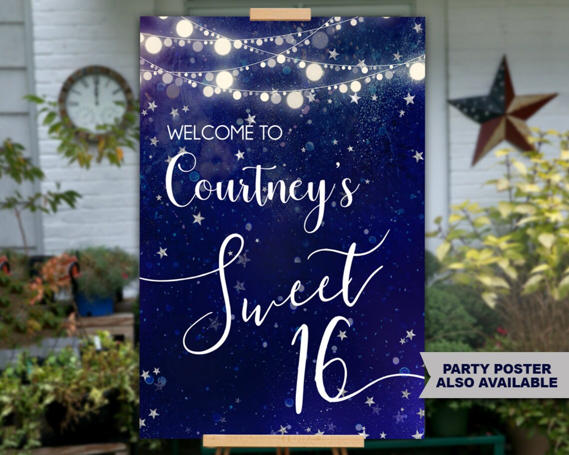 Under the Stars Sweet 16 Invitation Under the Stars Etsy