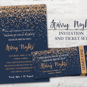 Sternennachtseinladung, Sternennacht Thema, Prom Einladungen und Tickets, Prom Einladung Sternennacht, Prom Einladung PRINTABLE