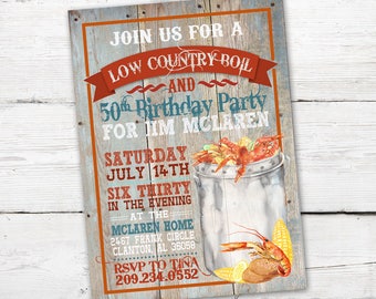 Crawfish Boil Birthday Invitation, Crawfish Boil Invitation Birthday Seafood Boil Party Crawfish Boil Birthday Invite, Crawfish Party Invite