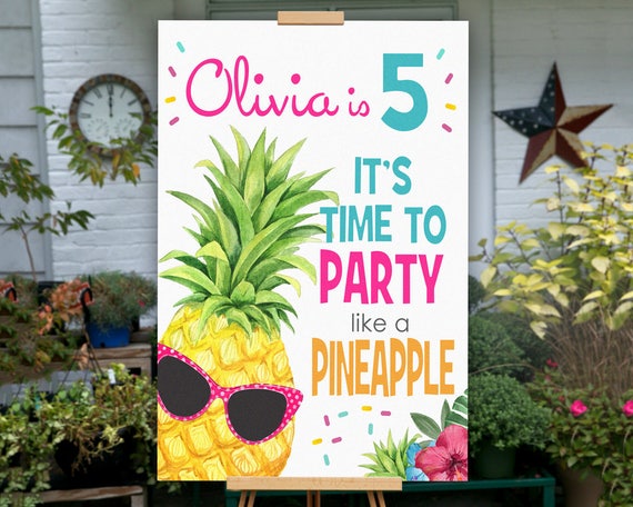Party Like a Pineapple, Party Like a Pineapple Banner, PRINTABLE, Pineapple Birthday Decorations, Pineapple Birthday Decor, Pineapple sign Il_570xn