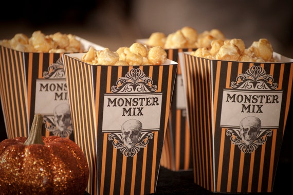 DIY PRINTABLE Halloween Popcorn Caramel Corn Box Il_570xn