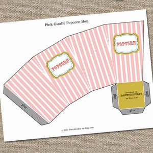 DIY PRINTABLE Popcorn or Cotton Candy Box image 3