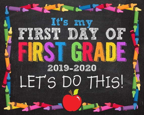 First Day of First Grade Sign, First Day of First Grade, First Day of First Grade Sign Printable, DIGITAL, First Day of First Grade Il_570xn