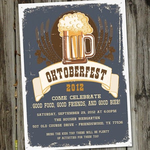 Convite para impressão da festa da cerveja Oktoberfest Bier
