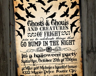 Halloween Invitation for Adults, Halloween Invite PRINTABLE, Unique Halloween Invitation, Halloween Party Invitation, Halloween Party Invite