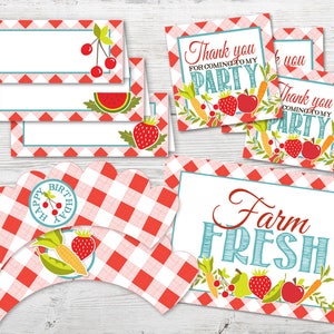 Farmers Market Birthday Party Kit, Farmers Market Party Decor, Farmers Market Birthday, PRINTABLE, farmer's market decorations, party pack