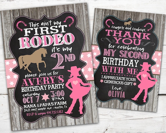 First Rodeo Birthday Invitation, First Rodeo Birthday, Cowgirl Birthday Invitation, Horse Birthday Party, DIGITAL, This Ain't My First Rodeo Il_570xn