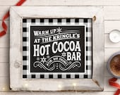 Vintage Hot Chocolate Bar Sign Buffalo Blaid, Winter Wedding Chalkboard, Christmas Party, Instant Download, Hot Cocoa Bar Sign Il_170x135