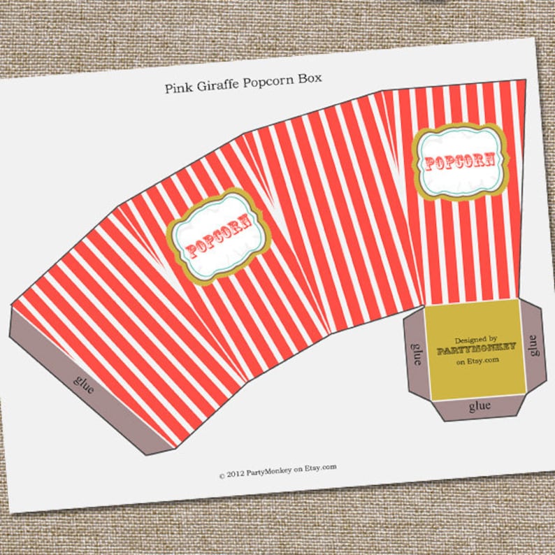 DIY PRINTABLE Popcorn or Cotton Candy Box image 4