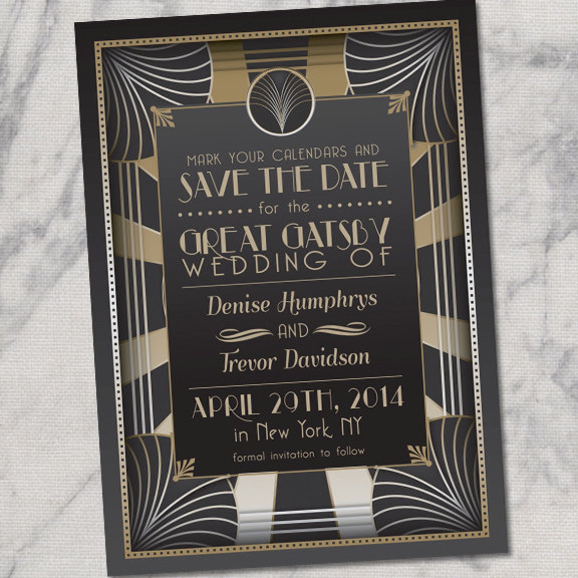 Art Deco Save the Date Great Gatsby Save the Dates Vintage Etsy