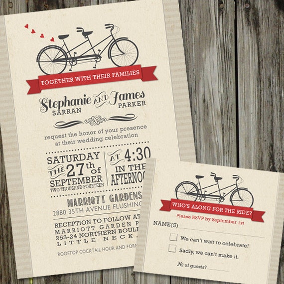 bicycle wedding invitations with rsvp cards and envelopes bicycle wedding invites bicycle wedding invitations bicycle wedding wedding and rsvp invitations