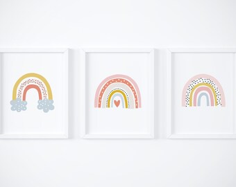 Pépinière moderne d’arc-en-ciel, art de mur d’arc-en-ciel, décor de mur d’arc-en-ciel, impré d’arc-en-ciel moderne, impression moderne de pépinière d’arc-en-ciel, décor d’arc-en-ciel pastel