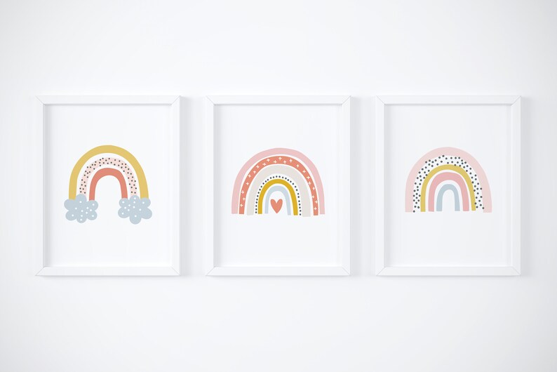 Modern Rainbow Nursery Rainbow Wall Art Rainbow Wall Decor Etsy