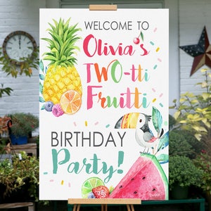 Tutti Frutti Party, Tutti Fruity Birthday Party,  PRINTABLE, Twotti Frutti Party Sign, Twotti Frutti Birthday, Tutti Fruitti Banner, Sign