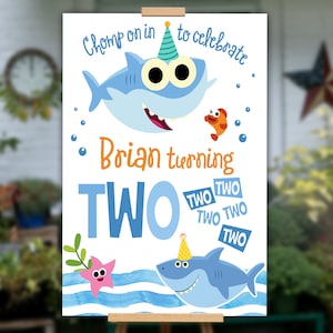Baby Shark Welcome Sign, Baby Shark Welcome Poster Baby Shark Birthday Sign PRINTABLE, Baby Shark Birthday Banner, Baby Shark Party Banner,