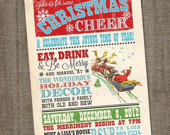 Christmas Party Invitations PRINTABLE, Christmas Party Invitations Santa, Christmas Party Invites, Christmas Invitations, Christmas Invite