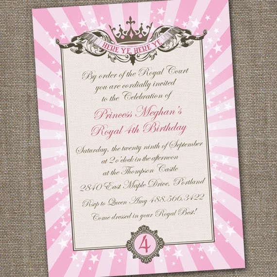 Pink Princess Invitation, Princess Party Invitation, Princess Invitation Birthday, Princess Invitation Digital Download, Princess Party Il_570xn