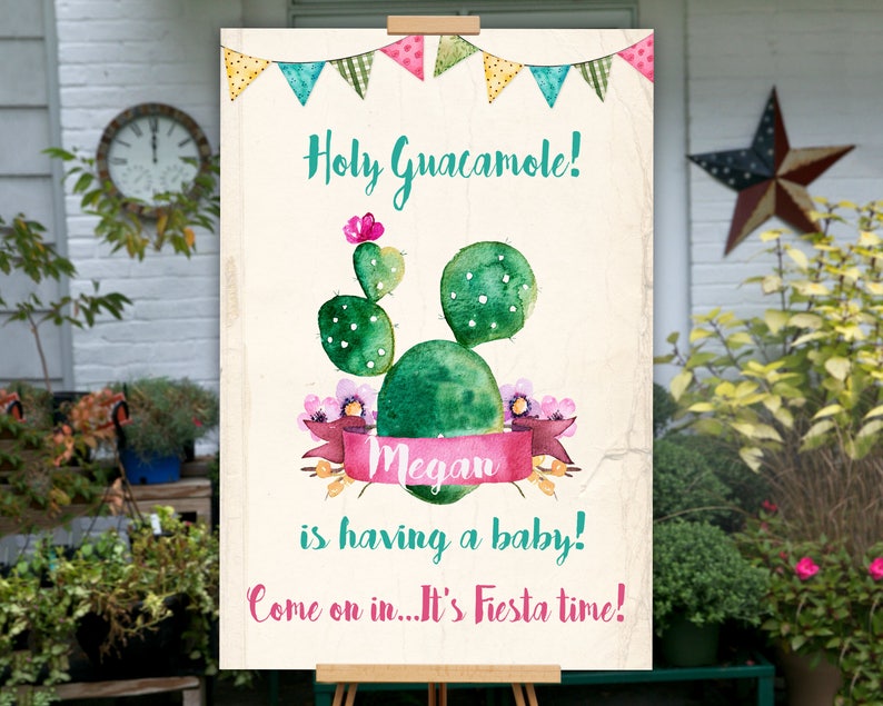 Fiesta Baby Shower Sign Decor Printable Fiesta Baby Shower Sign Decor Printable Cactus Birthday