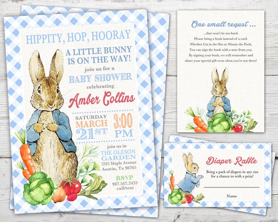 peter rabbit shower invitations
