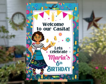 Encanto Birthday Welcome Sign, Encanto Birthday Banner, Encanto Birthday Supplies Poster Mirabel Birthday Party Decorations Encanto Backdrop
