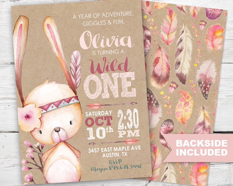 Wild ONE Birthday Invitation Wild ONE Birthday Girl Etsy