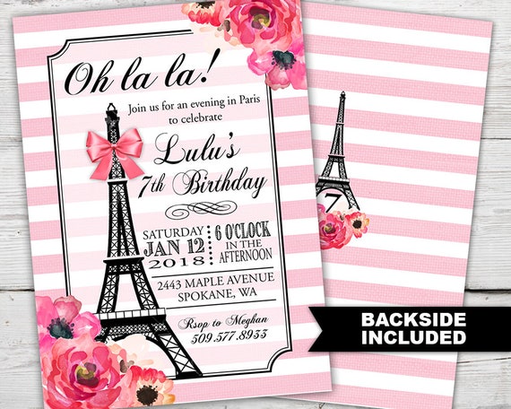 Paris Birthday Invitation Paris Invitation Paris Theme Party Paris paris-birthday-invitation-paris-invitation-paris-theme-party-paris