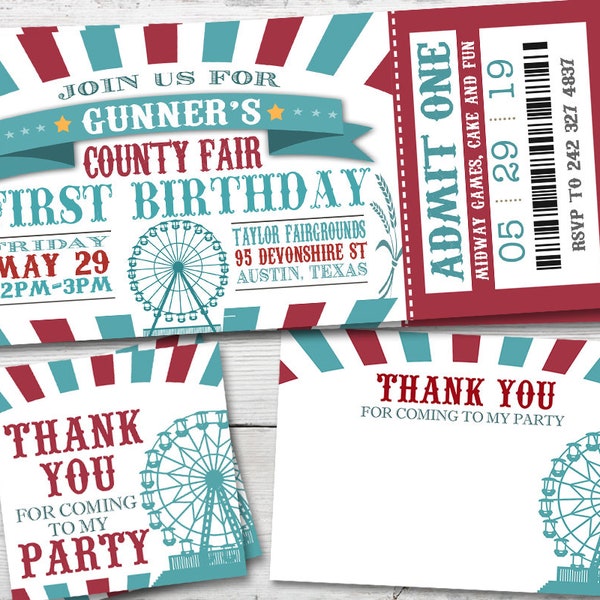 County Fair Invitation, County Fair Birthday, County Fair Birthday Invitation, Country Fair Invitation, County Fair Party PRINTABLE