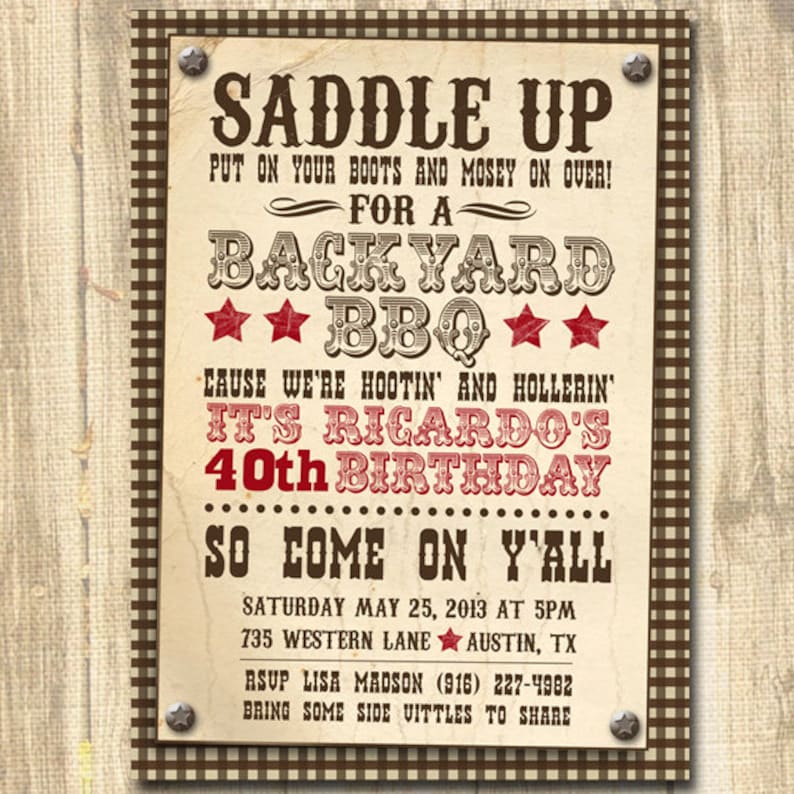 Cowboy Themed Invitations 7