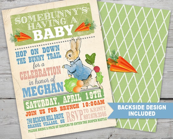beatrix potter baby shower invitations