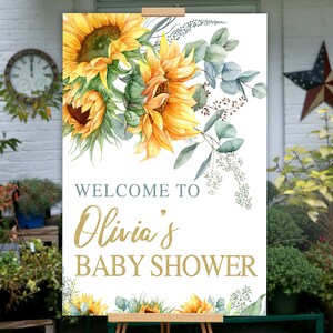 Sunflower Baby Shower Welcome Sign, Sunflower Baby Shower Sign, Sunflower Baby Shower Decoration, Sunflower Baby Shower Decor PRINTABLE