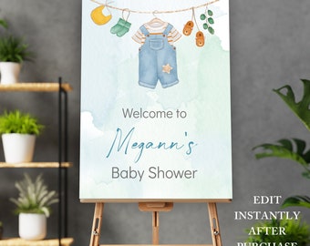 Boho Baby Shower Welcome Sign | Boy Baby Shower Sign | Boy Shower Decor | Boho Baby Shower Sign | Boy Baby Shower Decorations | Edit Today