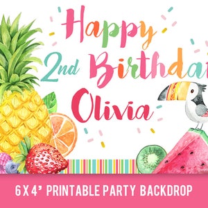 Tutti Frutti Banner, Tutti Fruity Birthday Banner,  Twotti Frutti Party decorations, Tutti Frutti Banner, Twotti Frutti Banner