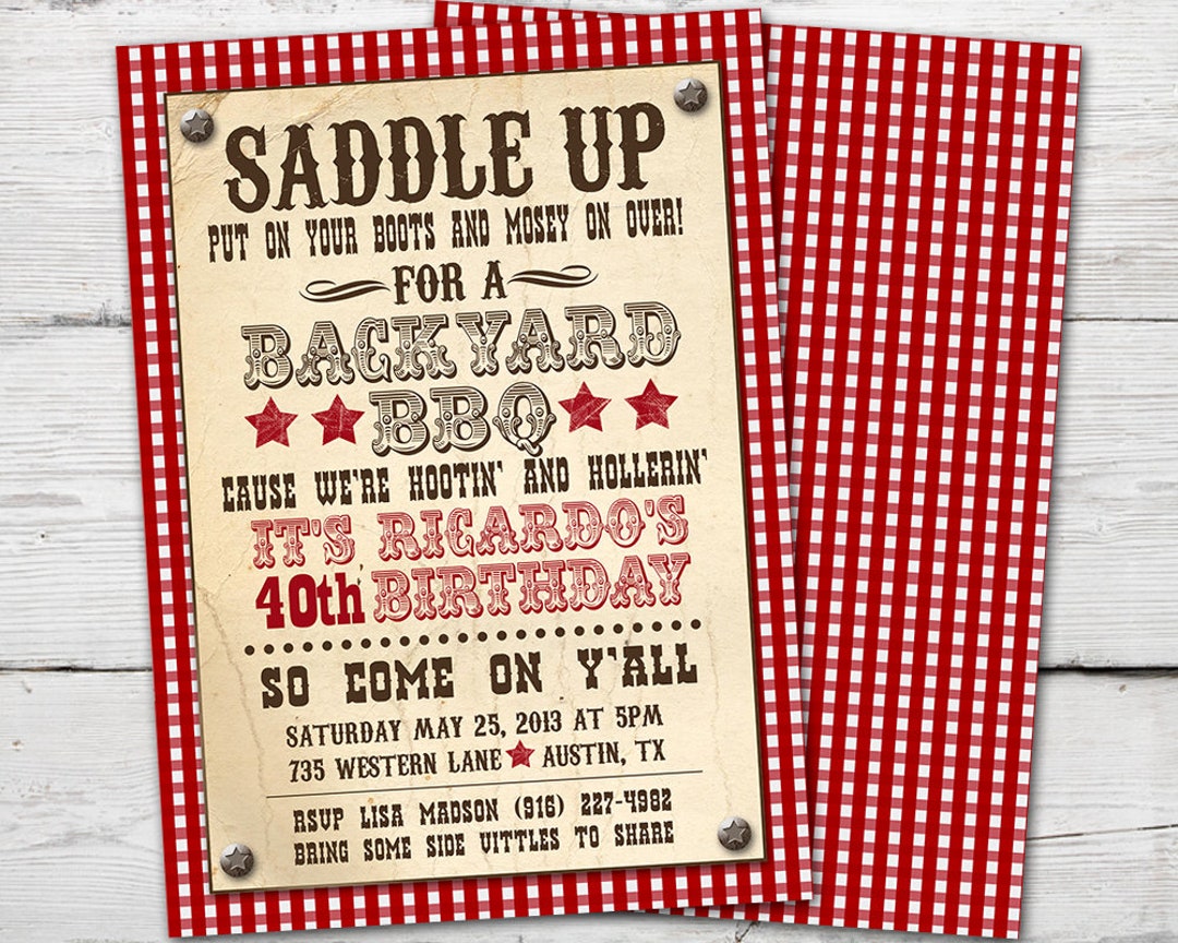 Western Party Invitation, Western Party Supplies, Western Invitation